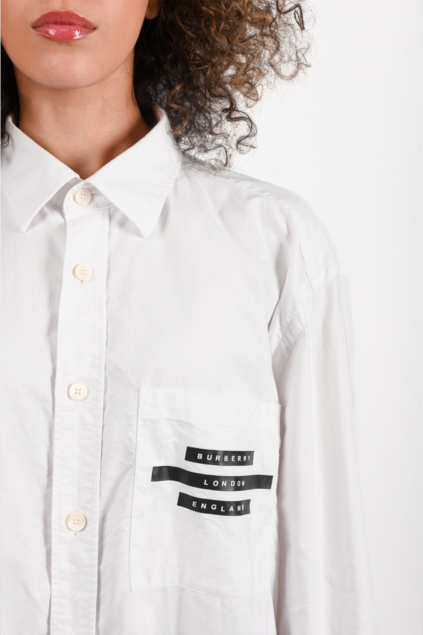 Burberry London White Graphic Button Down Shirt Size XXL