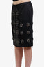 Gucci Black Silk Skirt With Crystal Embellished Size 42