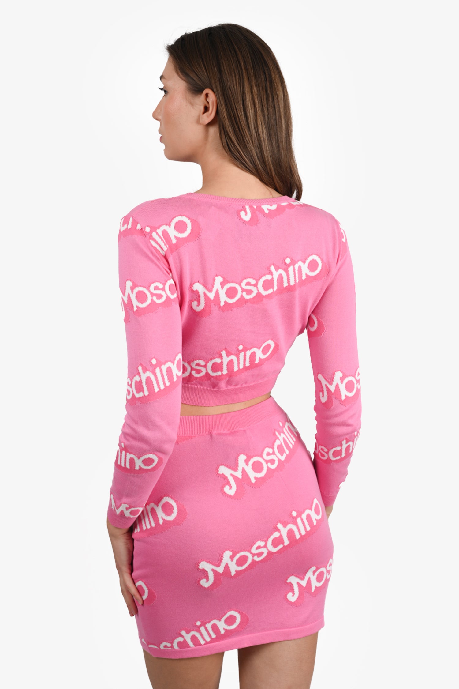 Moschino Couture SS15 Pink Barbie Cotton Knit Cropped Sweater +