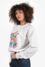 Hermes White Cotton "Chevaloscope" Embroidered Sweatshirt Size 42
