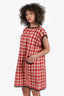 Gucci Red/White Tweed Sleeveless Front Pocket Dress Size 44