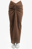 Christopher Esber Brown Ruched Midi Skirt