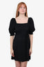 Ba&sh Black Square Neck Puff Sleeve Mini Dress Size 2
