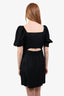 Ba&sh Black Square Neck Puff Sleeve Mini Dress Size 2
