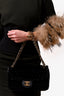 Pre-loved Chanel™ 2008/09 Black Rabbit Fur/Calfskin Leather Flap Bag