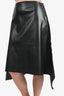 MM6 Maison Margiela Black Faux Leather Midi Skirt Size 40