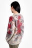 Prada Cream/Red Mohair Blend Floral Bouquet Sweater Size 42
