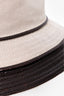 Hermes Black Canvas/Tan Leather Bucket Hat Size 56