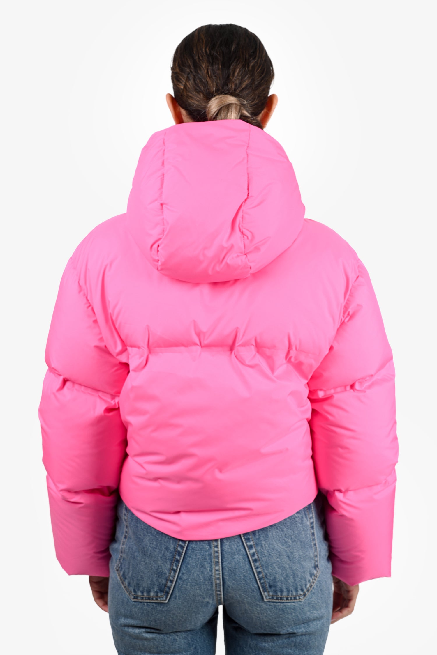 Prada Hot Pink Nylon Down Cropped Technical Jacket Size XS – Mine