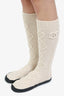 Pre-loved Chanel™ Cashmere Beige Socks with Leather Bottom