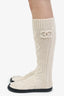 Pre-loved Chanel™ Cashmere Beige Socks with Leather Bottom
