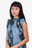 Ulla Johnson Blue/Metallic Silk Sheer Sleeveless Top Size 2