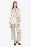 Agent Provocateur Beige Silk Star Patterned Pajama Set size 1