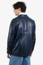 Hermes Sport Blue Leather Jacket Size M