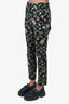Erdem Black Floral Print Straight Leg Pants Size 8