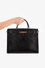 Saint Laurent Black Croc Embossed Leather Manhattan Top Handle Bag with Strap