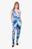 Emilio Pucci Blue/Multicolor Printed Sleeveless Jumpsuit size 42