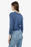 Brunello Cucinelli Blue Cashmere Beaded V-Neck Sweater Size XX-Small