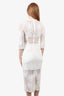 Alexis White Eyelet Lace Midi Dress with 3/4 Sleeves Size Small