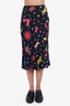 Rhode Black Constellation Print Sleeveless Midi Skirt Size 2