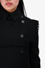 Burberry London Black Cashmere/Wool Fringe Cropped Trench Coat Size 0 US