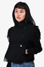 Burberry London Black Cashmere/Wool Fringe Cropped Trench Coat Size 0 US