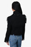 Burberry London Black Cashmere/Wool Fringe Cropped Trench Coat Size 0 US