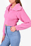 Jacquemus Pink Wool Ribbed Half-Zip Sweater Size 38