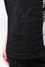 Chanel Identification Black 'CC' Logo Wool Scarf