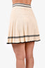 Sandro Cream Knit Mini Skirt with Black Stripes Size 36