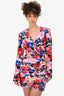 Ronny Kobo Pink Floral Velvet Mini Dress Size S