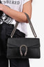 Gucci Black Grained Leather Small Dionysus Shoulder Bag