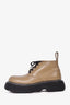 Bottega Veneta Khaki Leather Lace Up Boots Size 39