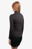 Akris Punto Brown Long-Sleeve Mockneck with Front Detail size 8