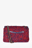 Pre-loved Chanel™ 2000-2002 Red/Blue Tweed Single Flap Shoulder Bag