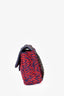 Pre-loved Chanel™ 2000-2002 Red/Blue Tweed Single Flap Shoulder Bag