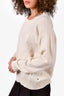 Hermes White Cashmere Crewneck Sweater Size 42