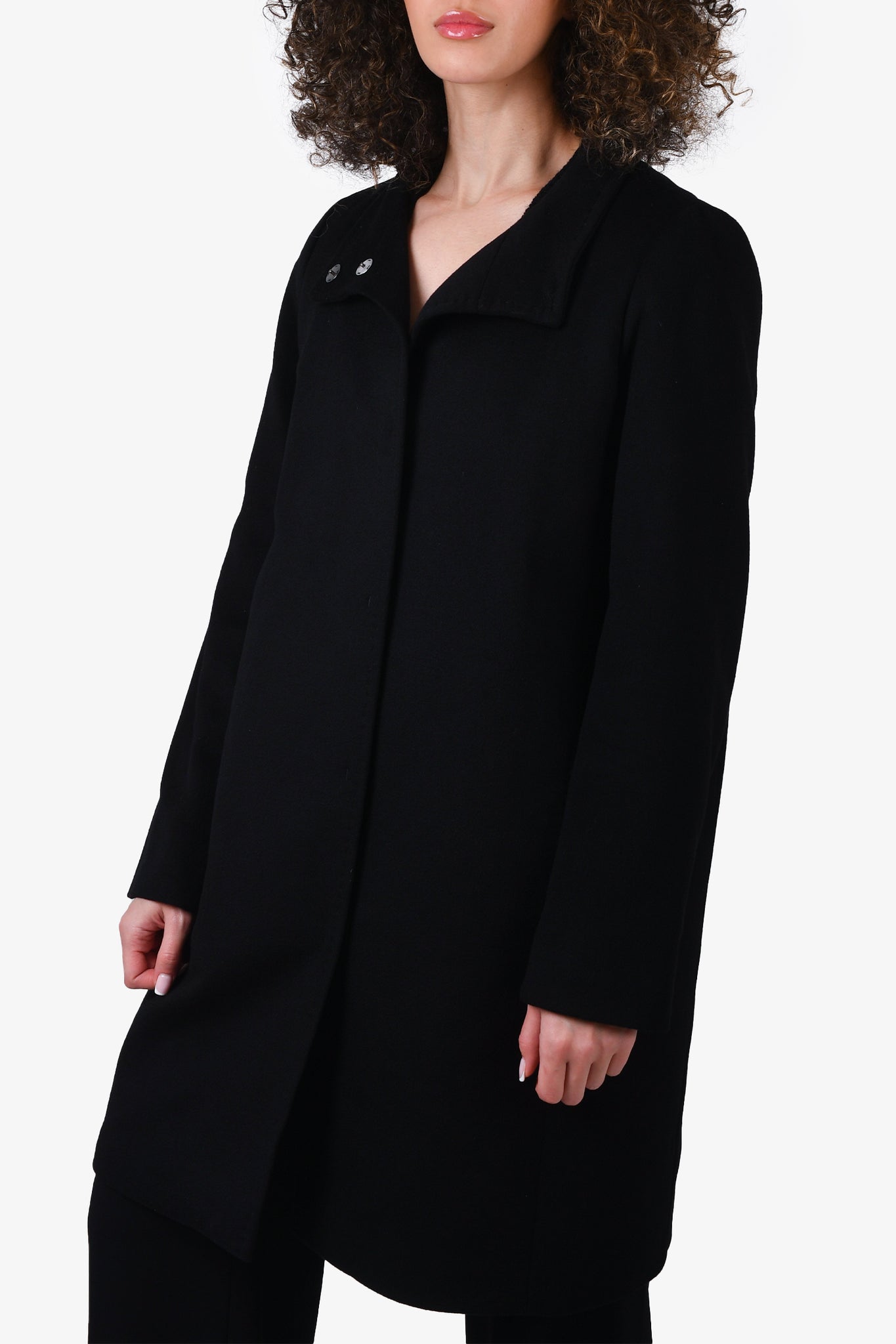 The Weekend Max Mara Black Cashmere Single Breasted Coat Size 10