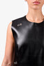 Burberry Black Faux Leather Silver Button Detailed Dress Size 8 US