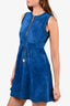 Louis Vuitton Vintage Blue Suede Dress Size 38