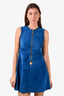 Louis Vuitton Vintage Blue Suede Dress Size 38