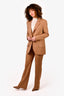Stella McCartney Brown Wave Pattern Blazer and Pant Set Size 38
