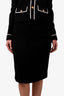 Pre-loved Chanel™ Black Wool Tweed Midi Skirt Size 42