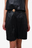 Rejina Pyo Black Faux Leather Midi Shorts Size 12 (As Is)