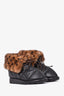 Louis Vuitton Monogram Mink Black Leather Moon Boots Estimated Size 40