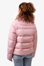 Christian Dior Vintage White/Pink Trotter Logo Printed Puffer Jacket Size 10 US