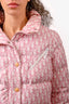 Christian Dior Vintage White/Pink Trotter Logo Printed Puffer Jacket Size 10 US