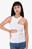 Stella McCartney White Sleeveless Cut-Out Tank Top Size 4