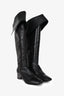 Christian Dior Black Leather Knee High Boots Size 38.5