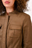 Diane von Furstenberg Brown Linen Cropped Moto Jacket + Straight Leg Pants Set Size 6